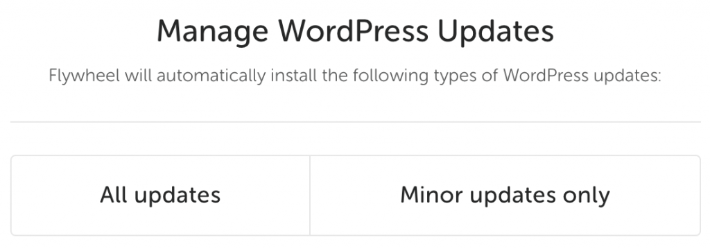manage wordpress updates